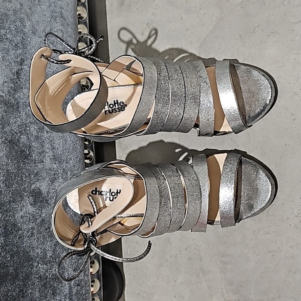 Silver Distress Style Heels
